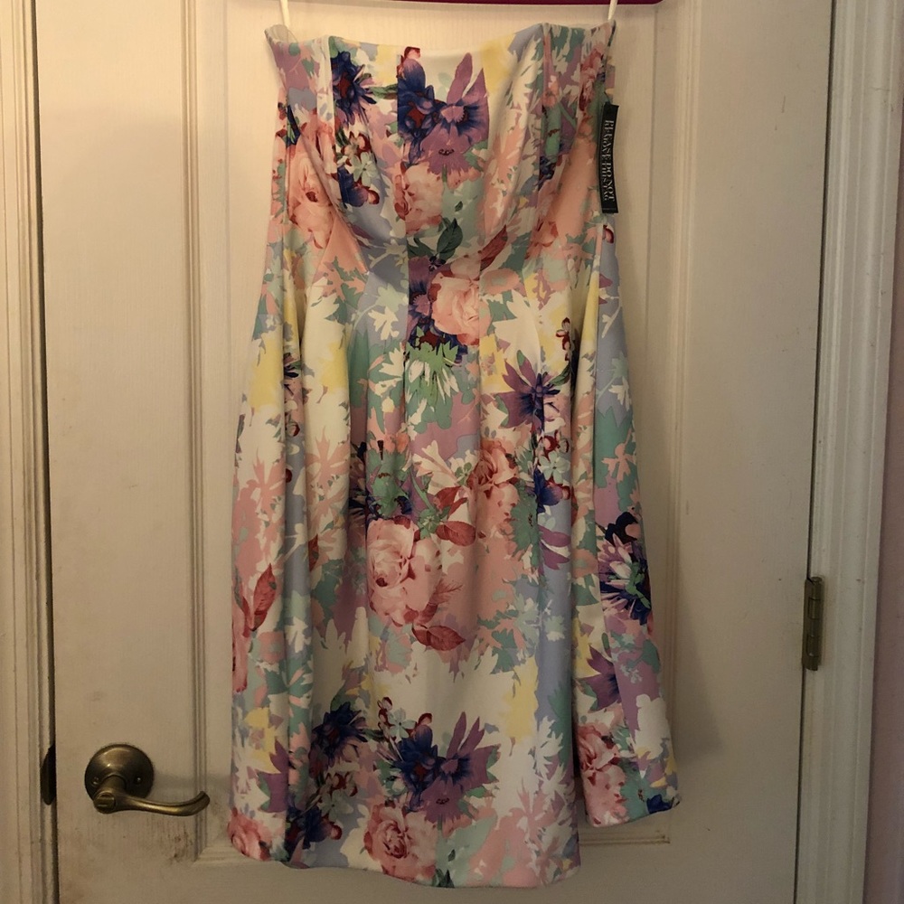 NYC Floral Strapless Dress